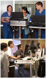 Fellows gain clinical experience at UnityPoint Health Meriter Hospital's 42 -bed Level III NICU (above, top) and American Family Children's Hospital's 26-bed Level IV NICU (above, bottom).