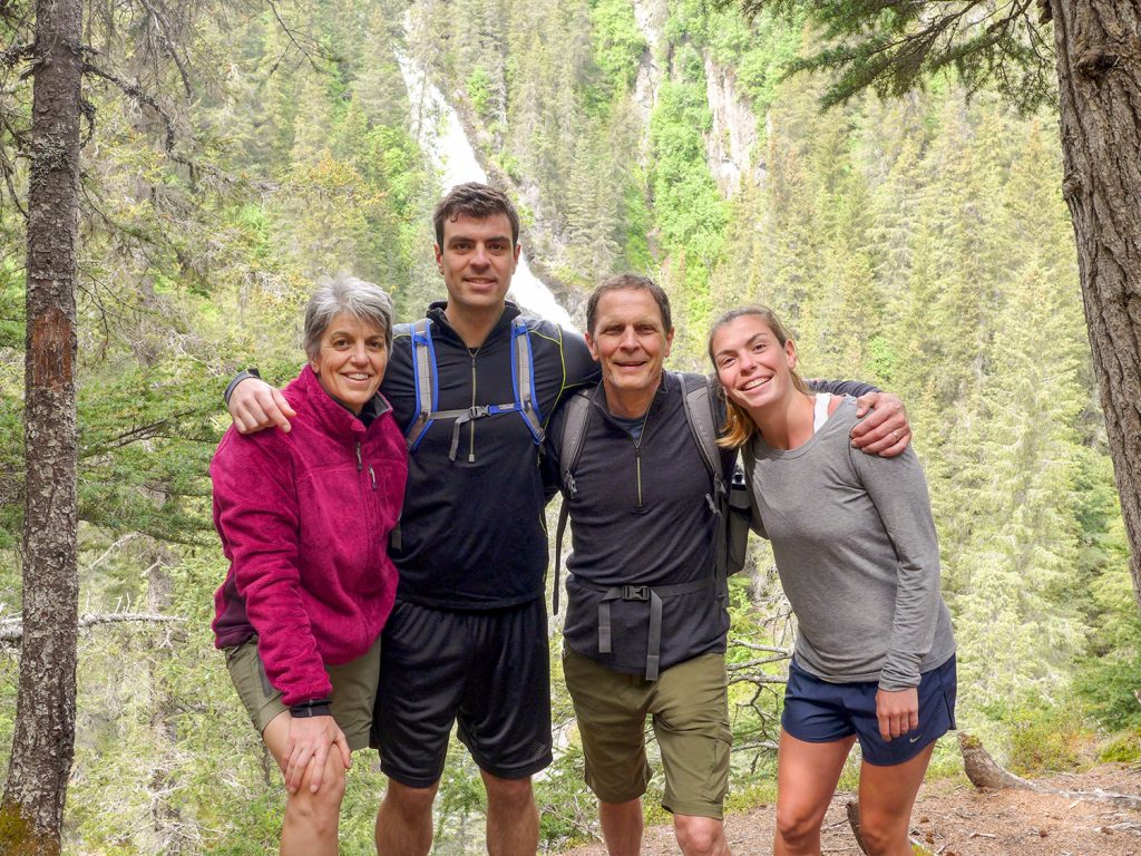 Gail Allen, MD (left), and her family today.