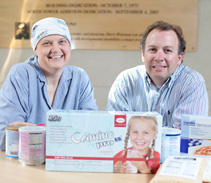 Sandy van Calcar, PhD, RD, and Gregory Rice, MD, were part of a team that developed a new PKU formula made from cheese whey.